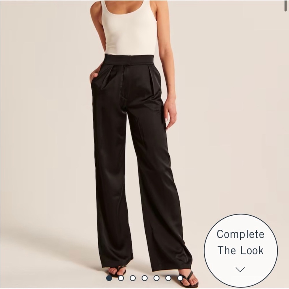abercrombie tailored satin wide leg pants size 25 NWOT